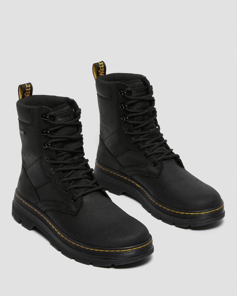 Black Men's Dr Martens Iowa Waterproof Poly Ankle Boots | CA 443SGL